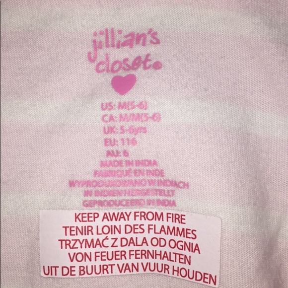 Girls pink/white stripe tee size 6x - Picture 2 of 2